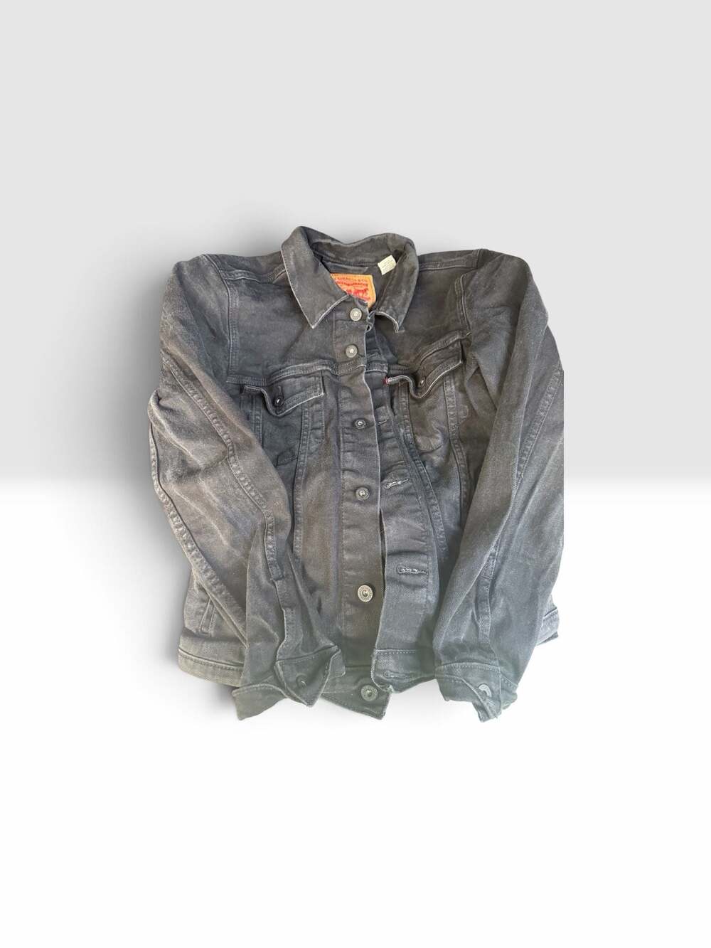Levis Trucker Jacket Mens Denim Button Jacket Levis Color Black Dark Gray